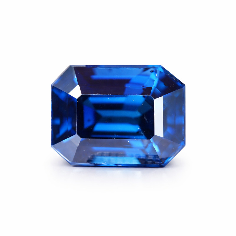 GIA-report Unheated 2.00ct Vivid Blue Sapphire VVS Emerald Cut Loose Gemstone