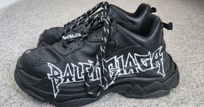 Balenciaga Triple S DIY Metal Artwork Black   Size 42, Very Near Deadstock