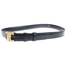 Celine Size 85 Triomphe Leather Belt Black Gold Hardware B Color Store Shinjuku