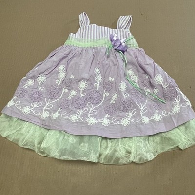 Rare Editions Toddler Girls (3T/4T) Purple Floral Embroidered Party/Easter Dress