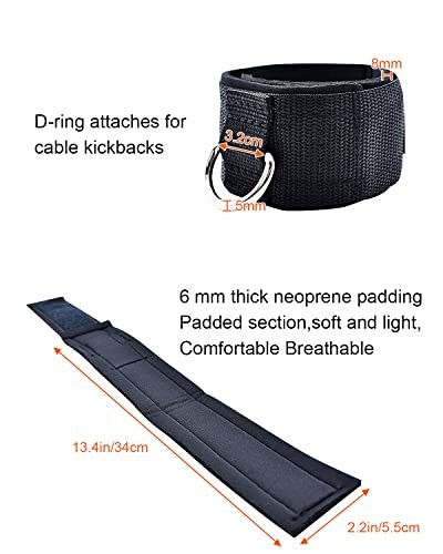 2 Pairs Ankle Strap for Cable Machine, Comfortable Padded Ankle Wrist Cuffs - Picture 3 of 7