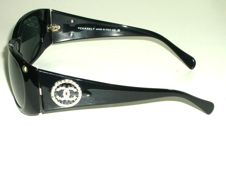 56[]18 CHANEL ITALY 5082-H c.501/87 130 BLUEISH GRAY TONE BLACK WRAP SUNGLASSES - Image 4 of 4