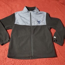 Russell Boy Large 10/12 Fleece Full Zip Jacket Black Grey