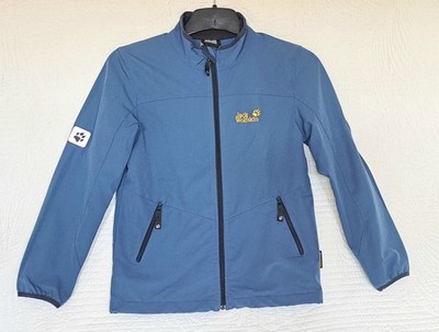 Jack Wolfskin Flex Shield Softshell Leichte Jacke Größe 140 Blaugrau Outdoor