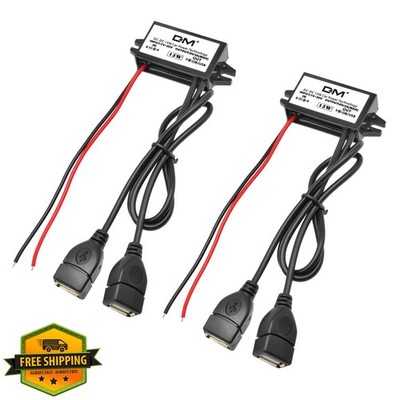 2-Pack DC 12V 20V to 5V 3A USB, Aideepen USB Female DC Converter Adapter Buck...