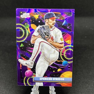 2025 Topps Cosmic Chrome Spencer Strider #105 Purple Nebula Refractor /150