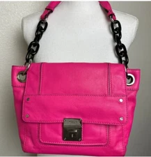 Milly Pink Leather Turnlock Shoulder Bag - Preowned