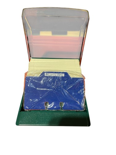 Rolodex Home abgedeckte Kartei Kartei Aufbewahrung in Jägergrün #67334 BRANDNEU - Bild 4 von 8