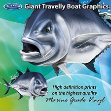 Sleek Giant Travelly Graphics - set of 250mm Fish Boat Graphics 