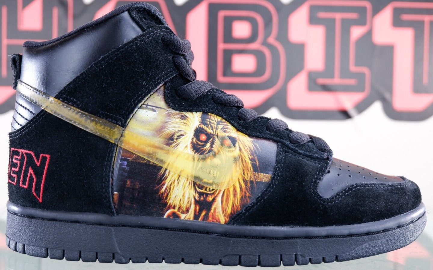 NEW Nike SB Dunk High Iron Maiden Look See Promo SAMPLE Size 6 Black