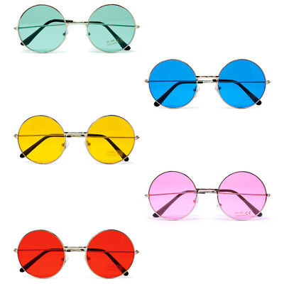 Hippie Brille rund Retro Sonnenbrille 60er 70er Jahre Party Flower Power wählbar