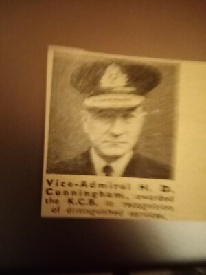 Sa20 Ephemera Ww2 Kleinbild Schraubstock Admiral H D Cunningham 