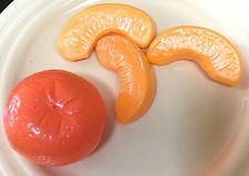 FISHER PRICE TIKES FUN FOOD   PLAY PRETEND ORANGE SLICES TANGERINE FRUIT   RARE