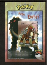 Liberia 2001 - Entei Pokemon - Souvenir Stamp Sheet - MNH