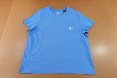 Reebok Womens Size 1X/16W Blue Identity Short Sleeve Small Logo Pocket Tee NWT
