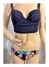 NWT Tommy Bahama Long Line Bikini Top Sz 32C XS Bottoms