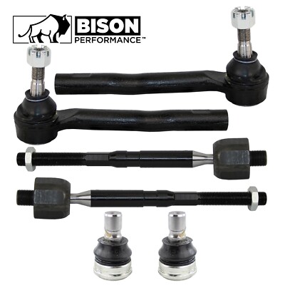 Bison Performance 6pc Front Tie Rod End & Lower Ball Joint Kit For Mazda 2 15-20