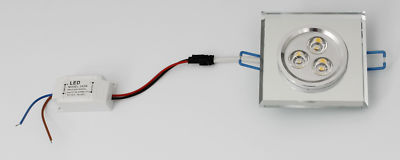 6,5W Edel LUXUS Design LED Einbaustrahler dimmbar Glas eckig 6729S-6.5W Trango