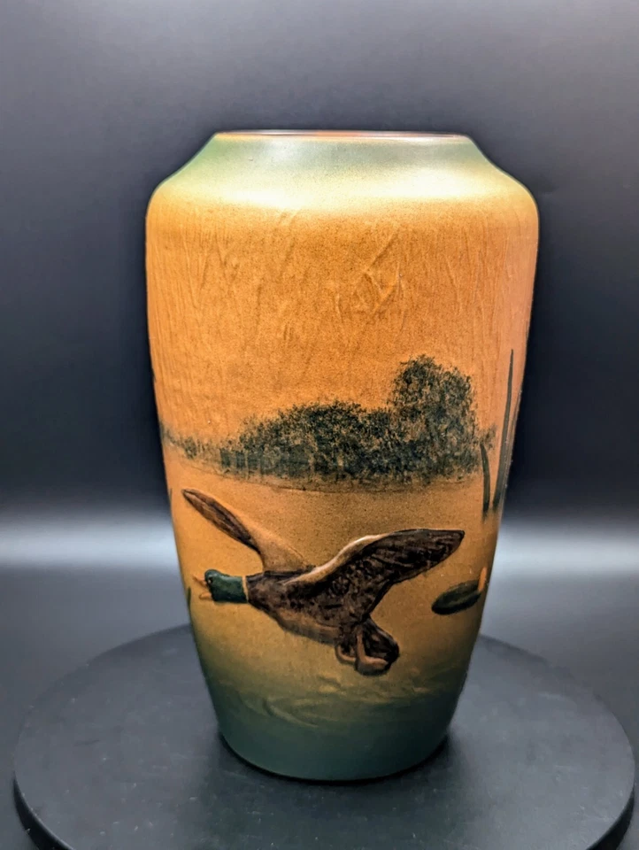 ✨ Jarrón antiguo Ipsen 635 ciervo pato mallardo J. Resen Steenstrup 1909 8,25" Foto 3 de 4