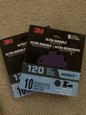 2-Pack- 3M 27310 Ultra Durable Hookit Sanding Disc, 120 Grit, 5 Inch