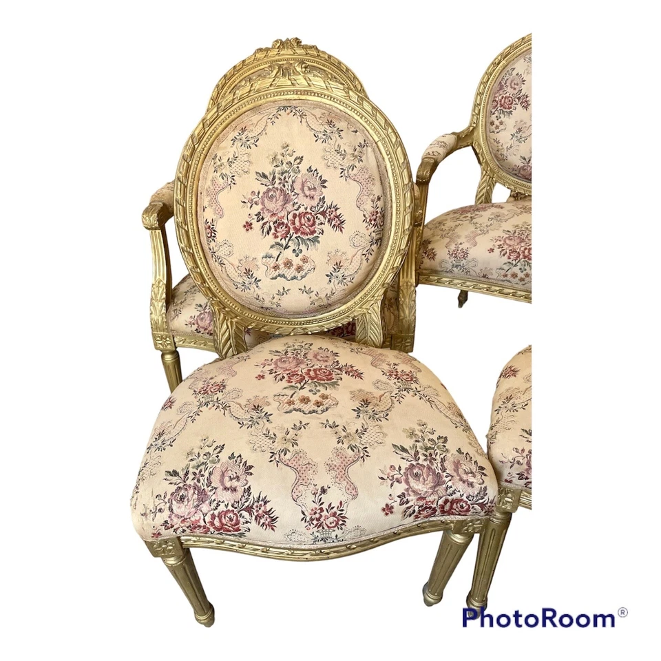 Набор из 7 предметов французский диван и кресла Наполеон III антикварная гостиная - Изображение 4 из 4