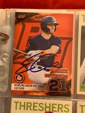 ERIK OSTBERG AUTOGRAPHED SIGNED 2021 BOWLING GREEN HOTRODS TEAM SET CARD COA