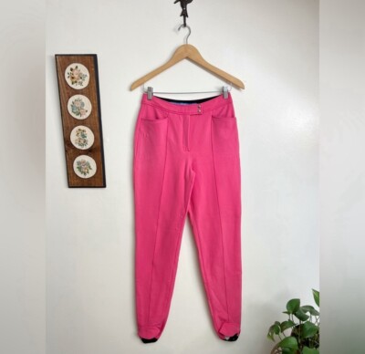 Escada Sport Vintage Hot Pink Stirrup Ski Pants Snow Water Resistant Small