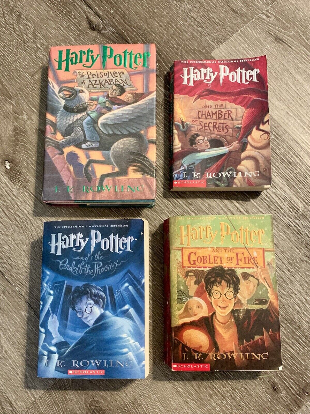 Harry Potter Books Scholastic J.K. Rowling Lot of 4 Books