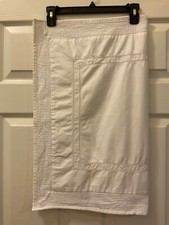 Vintage White Cotton Single Pillow Sham 21 x 27 Farmhouse Cottage Flap Closure