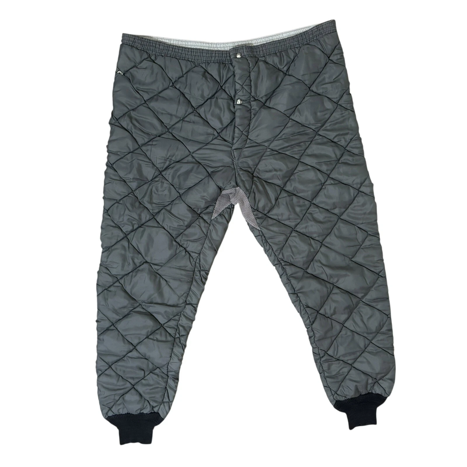Vtg Quilted Thermal Lined Snow Pants Snap Closure 40” W 28” Inseam Hunting