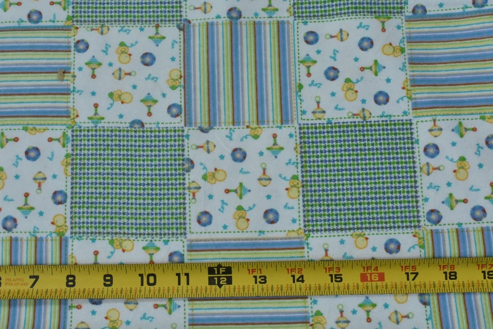 14" Long, Colorful Baby-Toy Patches on White Flannel, Jo-Ann, V561 - Image 2 of 4