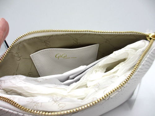 GiGi New York Hailey Leder Umhängetasche Python geprägt Neu mit Etikett weiß Liste 275 $ - Bild 12 von 15