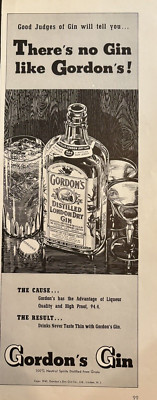 1941 Gordons Gin Distilled London Dry 94.4 Proof Liquer Quality Vintage Print Ad