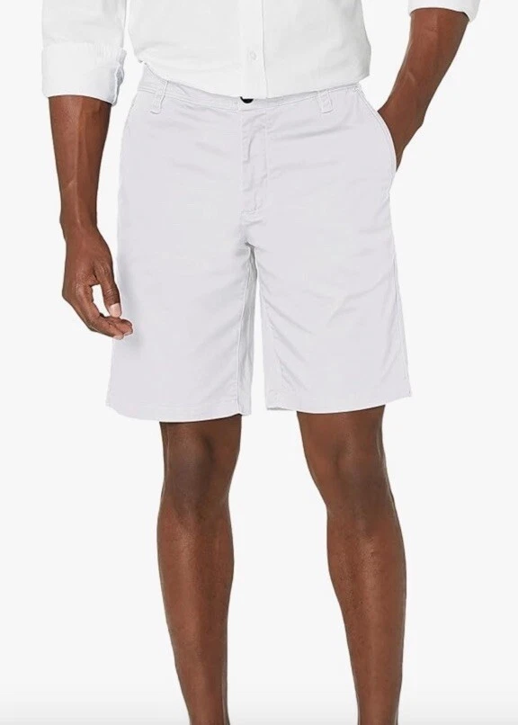ARMANI EXCHANGE Men's Solid Stretch Twill Short, White, 34. MSRP $95