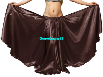 Satin 16 Yard Double Circle Skirt Belly Dance Gypsy Tribal Flamenco Boho Jupe IN - Foto 4