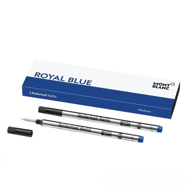 2X Montblanc Rollerball/Tintenroller Mine M Royal Blue/Blau - Refill/Ersatz-image
