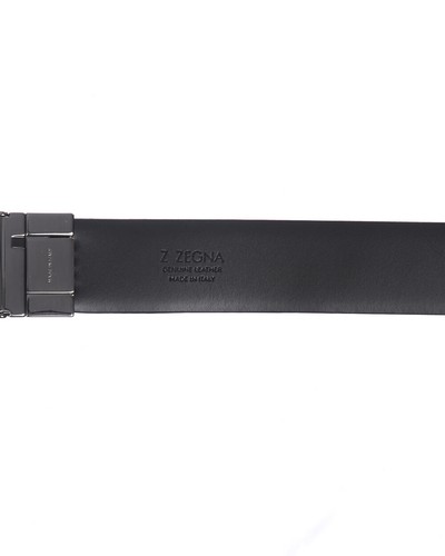Zegna Belt DOUBLE FACE Leather ITALY Man Black BKIBM2994G NVT Sz.95 MAKE OFFER - Picture 3 of 11