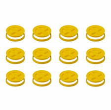 Set of 12 Yellow Gamma Seal Lids - Leak-Proof, Twist-Lock Tops (3.5 to 7 Gallon)