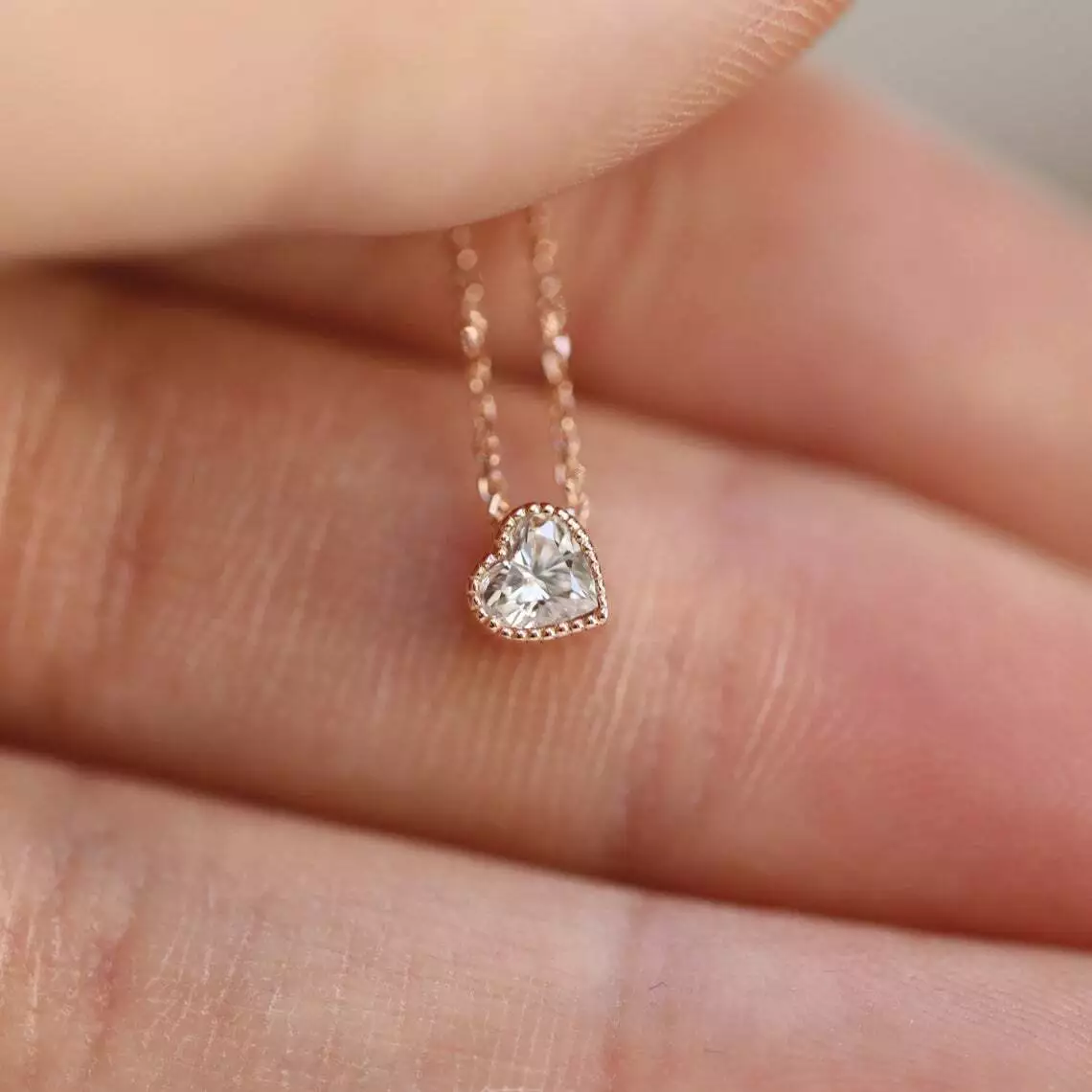 Love heart diamond necklace outlet