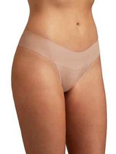 NEW  23 HANKY PANKY BREATHESOFT NATURAL RISE THONG TAUPE SZ M