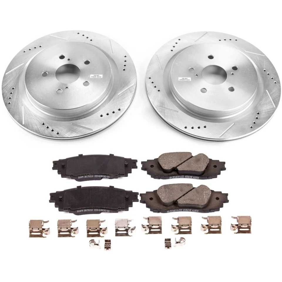 Kit de disco y pastillas de freno trasero Powerstop K7740 13,28 en 5 tacos para 16-21 Lexus RX350 Foto 3 de 3