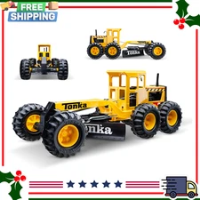 Tonka Steel Classics Road Grader, 17" Long, Moveable Blade & Lever Axle Steering