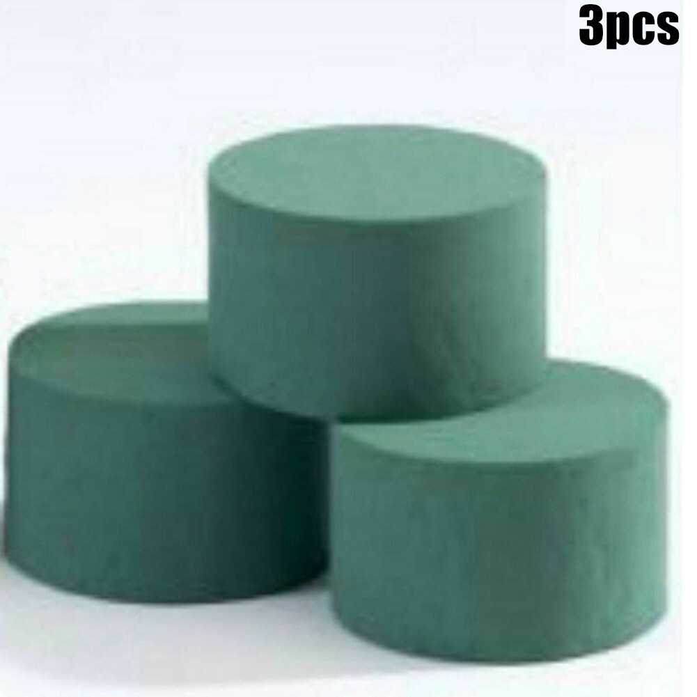 3x Round Floral Wet Foam Cylinders Fresh Flowers Sponge Crafts Florist Lot