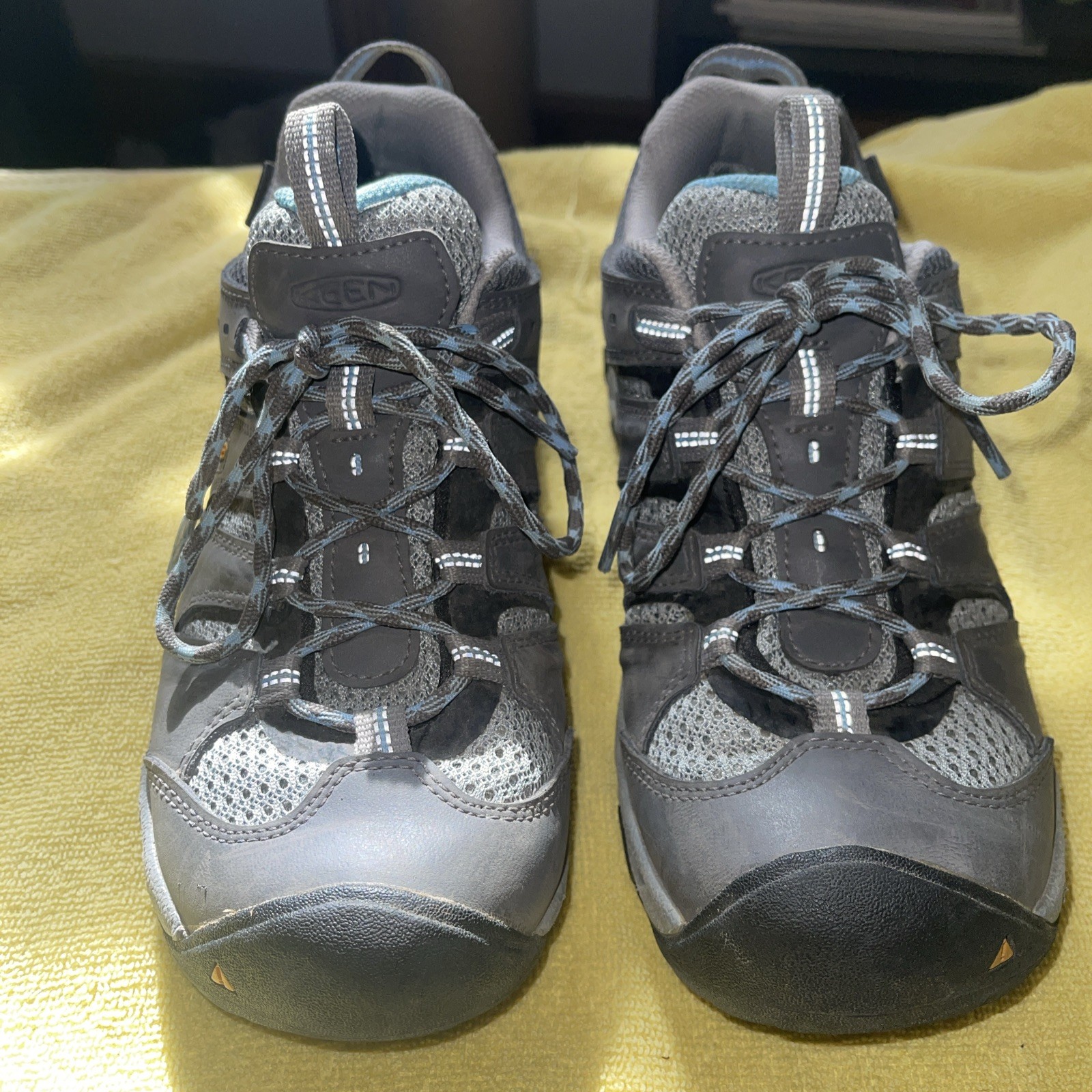 Keen Koven Low Hiking Shoes Womens 8 Gray Blue Trail Outdoor KEEN.DRY Waterproof
