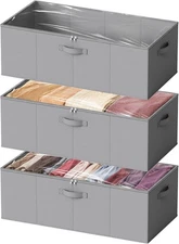 SpaceAid 3 Pack 10" High Under Bed Storage Containers, Large 3 Pack, Gray 