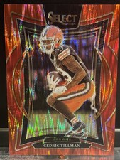 2024 Panini Select - Concourse Cedric Tillman #17 Red Shock Prizm /249