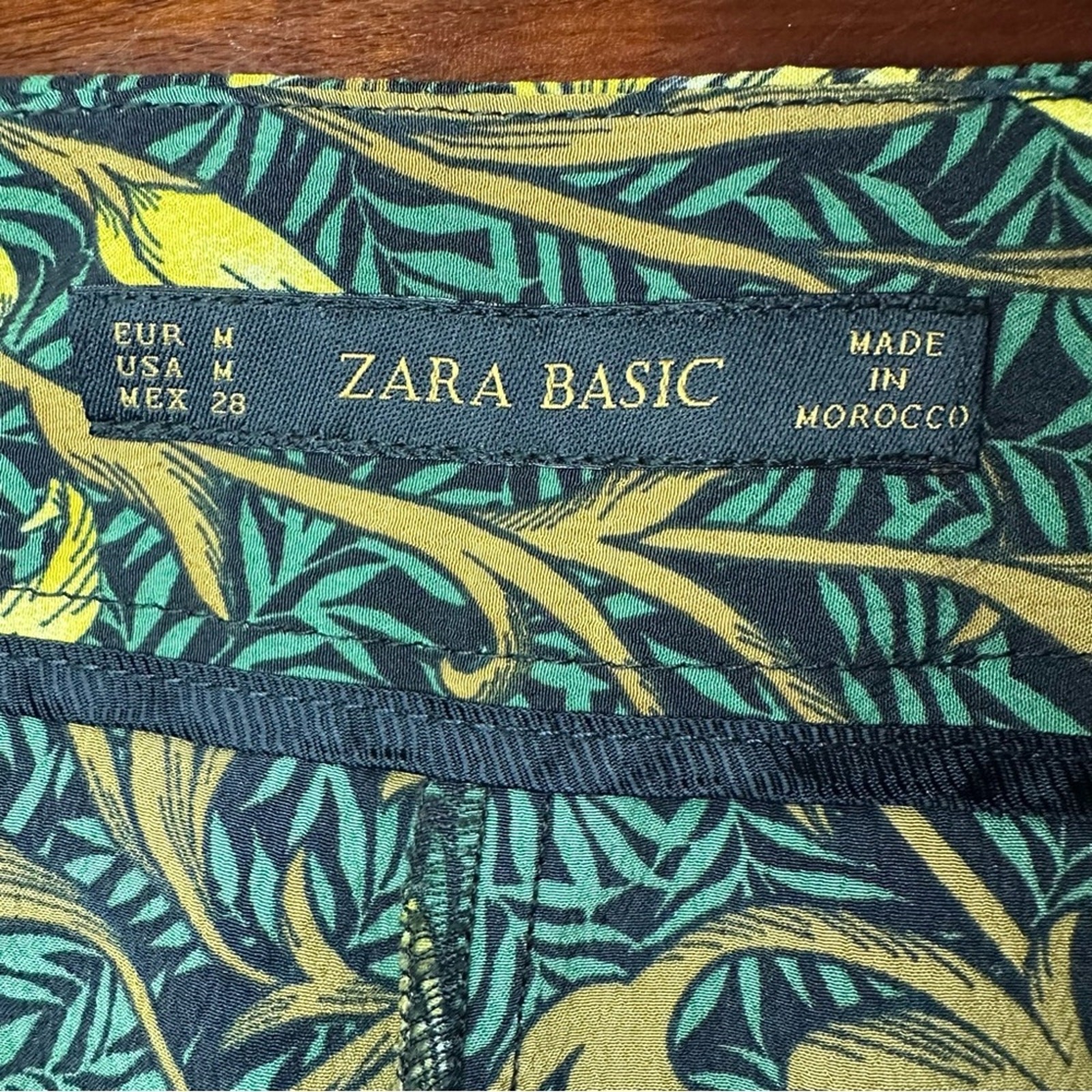 Zara Basic Tropical Leaf Print Side Tie Loose Ank… - image 12