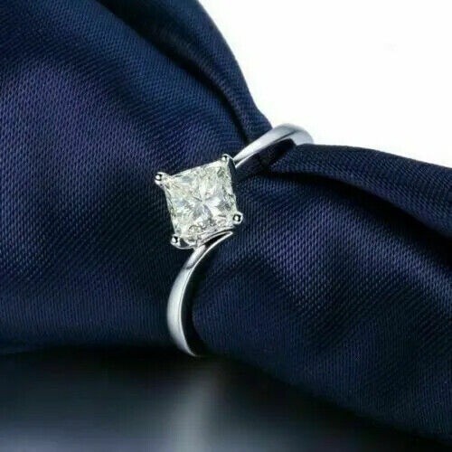 Lab-Created Princess Cut 2.10 Ct White Diamond Wedding Ring 925 ...