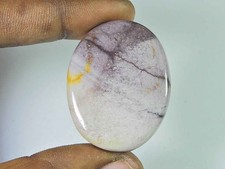 Cabochon de forme ovale en jaspe mookite naturel 32 x 41 x 06 mm pierre préci...