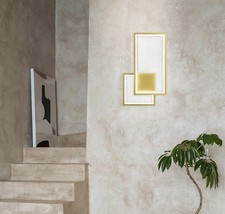 Modern Gold Led Wall Sconce of Two 6000K Dimmable lamp 36W 2-Pack,